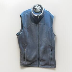 Eddie Bauer Vest Womens Size Large Reg Full Zip Fleece Polartec Blue